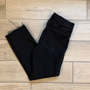 GAP Black Ankle Frayed Hem Jeans